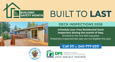 Flyer Announcing Built to Last Deck Inspections Available May 1, 2026