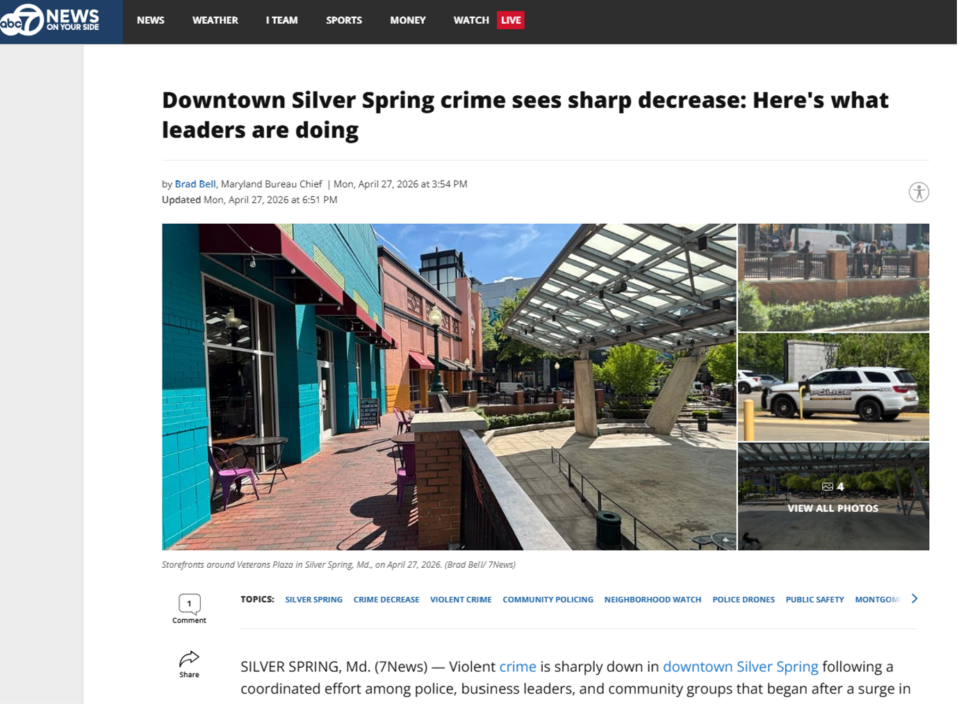Silver Spring Crime Decrease