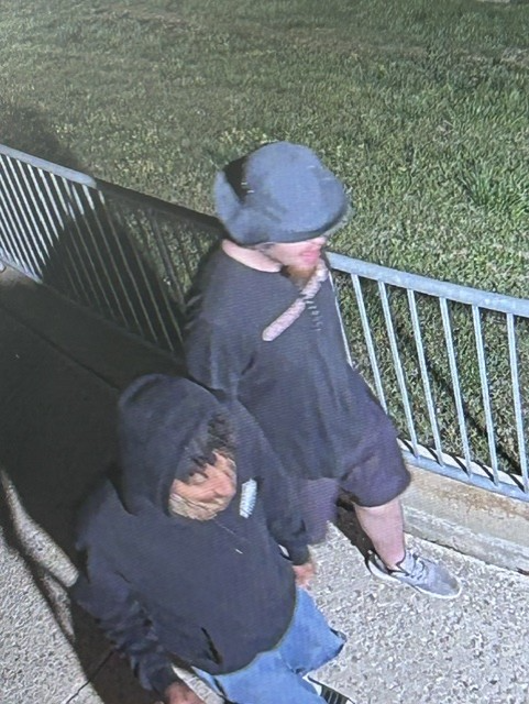 A photo of two of the suspects involved in the vandalism.