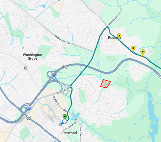 Map of bus rout 53 to Glenmont station