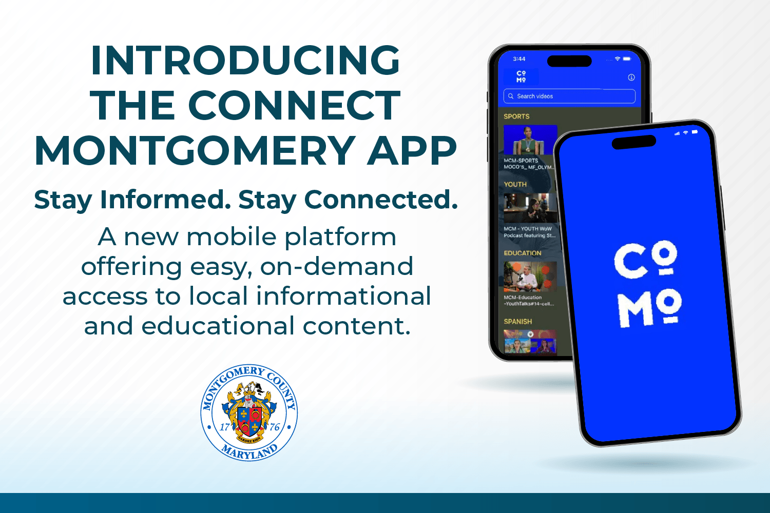 Montgomery County Brings Local Cable Access Content Directly to Residents with New Connect Montgomery App