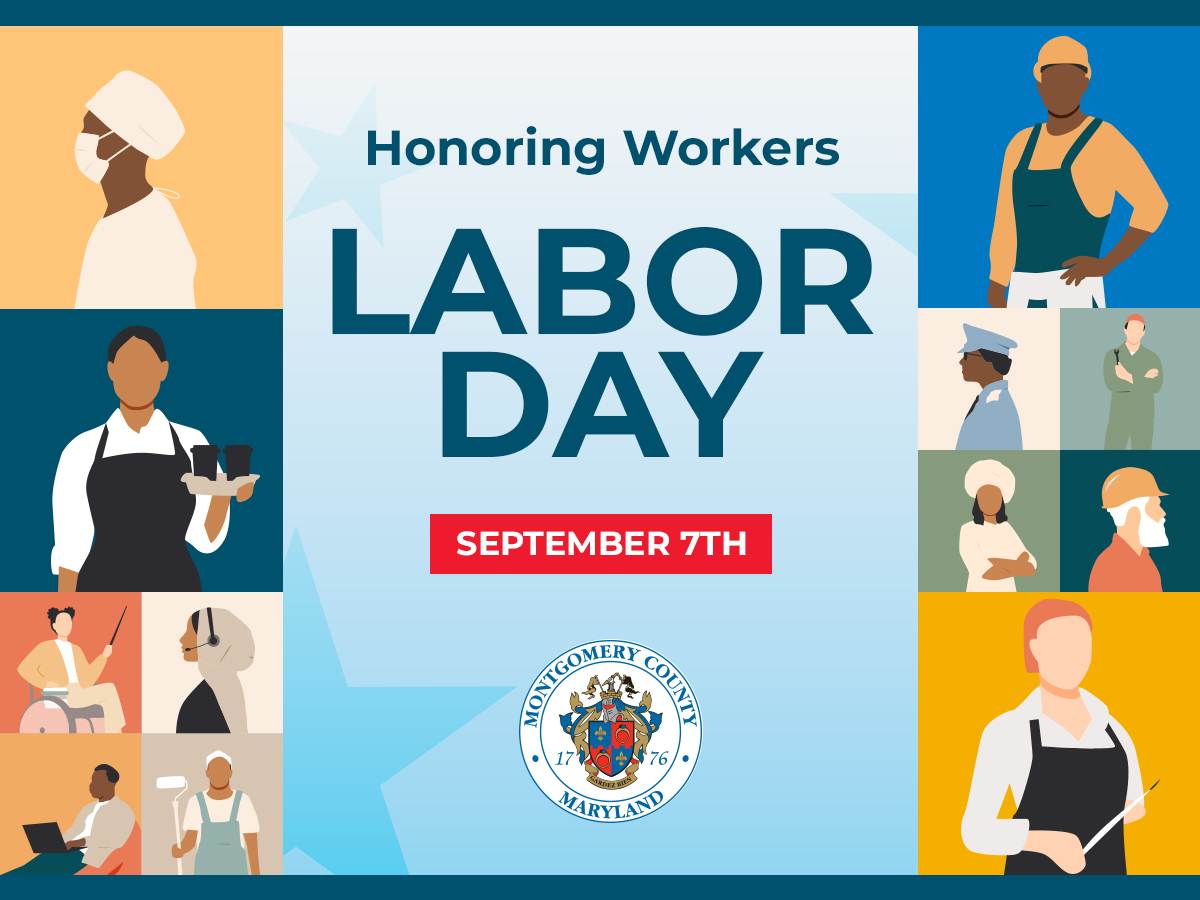 Montgomery County Holiday Schedule for Labor Day on Monday, Sept. 7