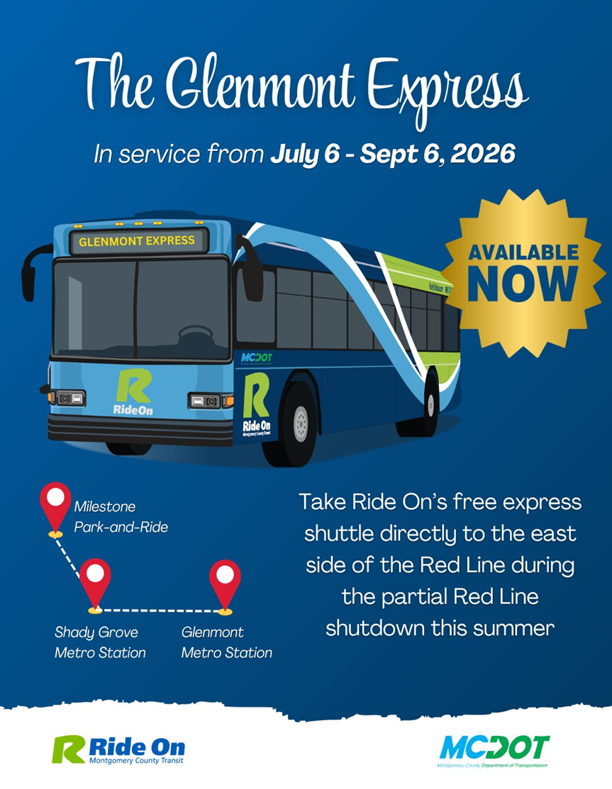 Glenmont Express Shuttle Service Extended Through Wednesday, Sept